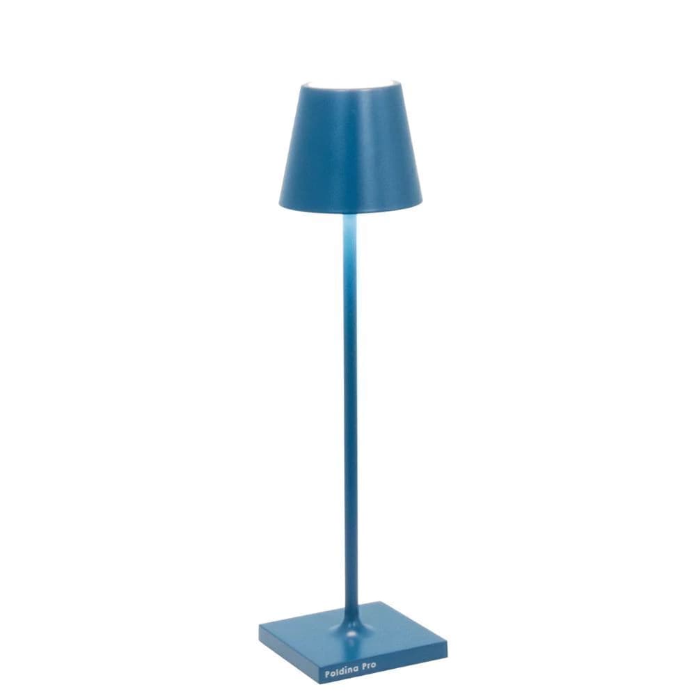 Luminária de Mesa Zafferano Poldina Micro Azul 27cm