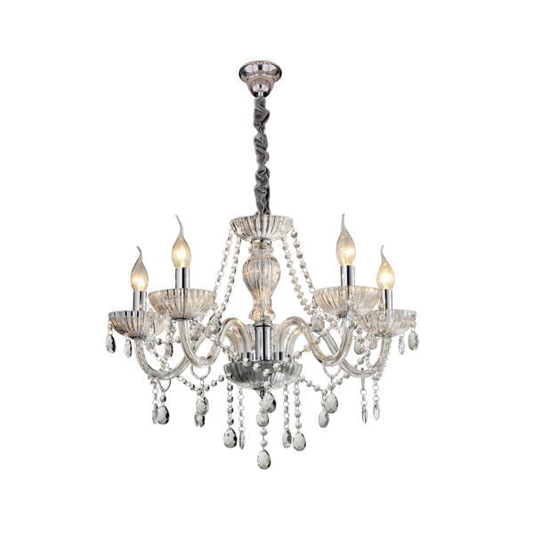 Lustre 5 Lâmpadas E14 Transparente Valentina Hevvy