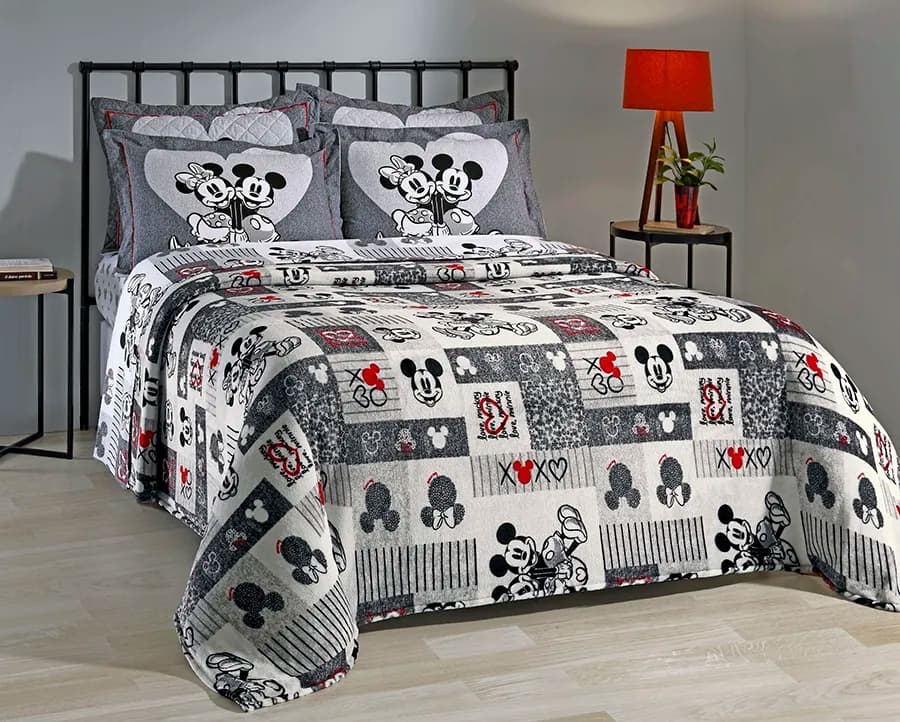 Manta Andreza Microfibra Juvenil - Mickey e Minnie