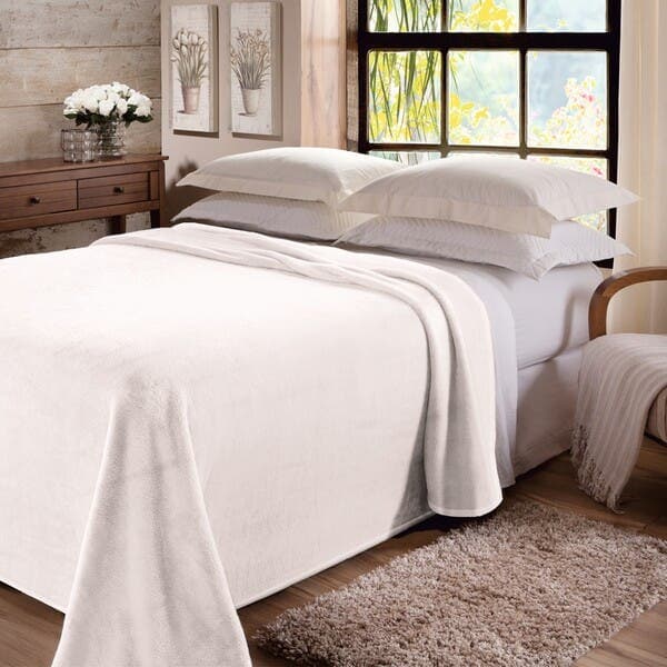 Manta para Cama Dyuri Branca 2,2x1,5 m Jolitex