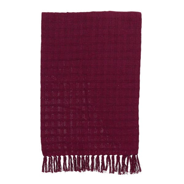 Manta para Sofá Italiana Vermelho 1,40x1,40 Artesanal Teares