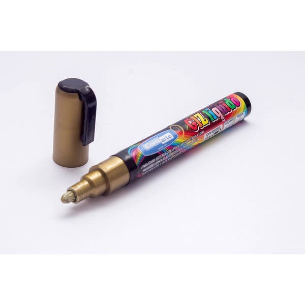 Marcador Giz Líquido Dourado para Lousa Preta e Vidro 5mm