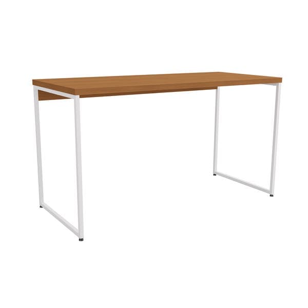 Mesa 136x60cm Canela e Branco Metal e MDP Crome