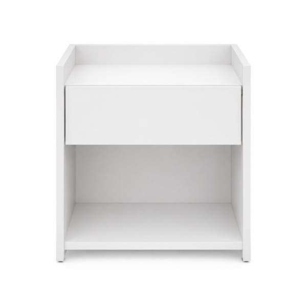 Mesa de Cabeceira 60x40x30cm MDF Branco com Gavetas Organ Agardi