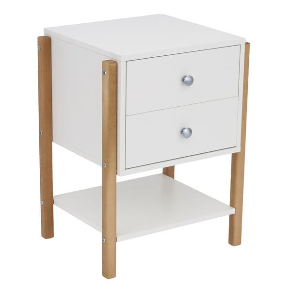 Mesa de Cabeceira Magali 46 Madeira Branca 60x46x40cm Astral Design