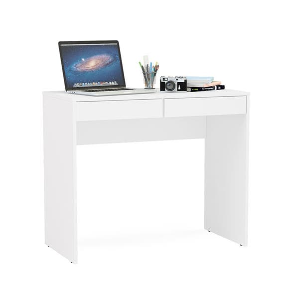 Mesa de Computador 90cm 2 Gavetas Branco Tijuca Politorno