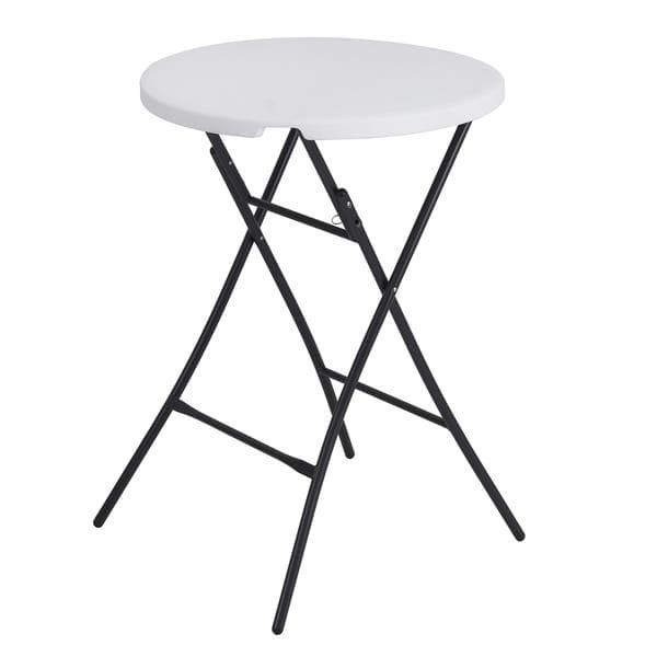 Mesa Dobrável Bistrô Folo 80x110cm Redonda Aço e Resina Branca