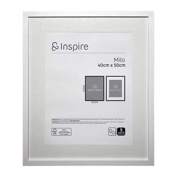 Moldura com Vidro Milo 40x50cm Branco Inspire