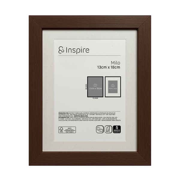 Moldura Pronta Milo Marrom 20,3x12,3cm