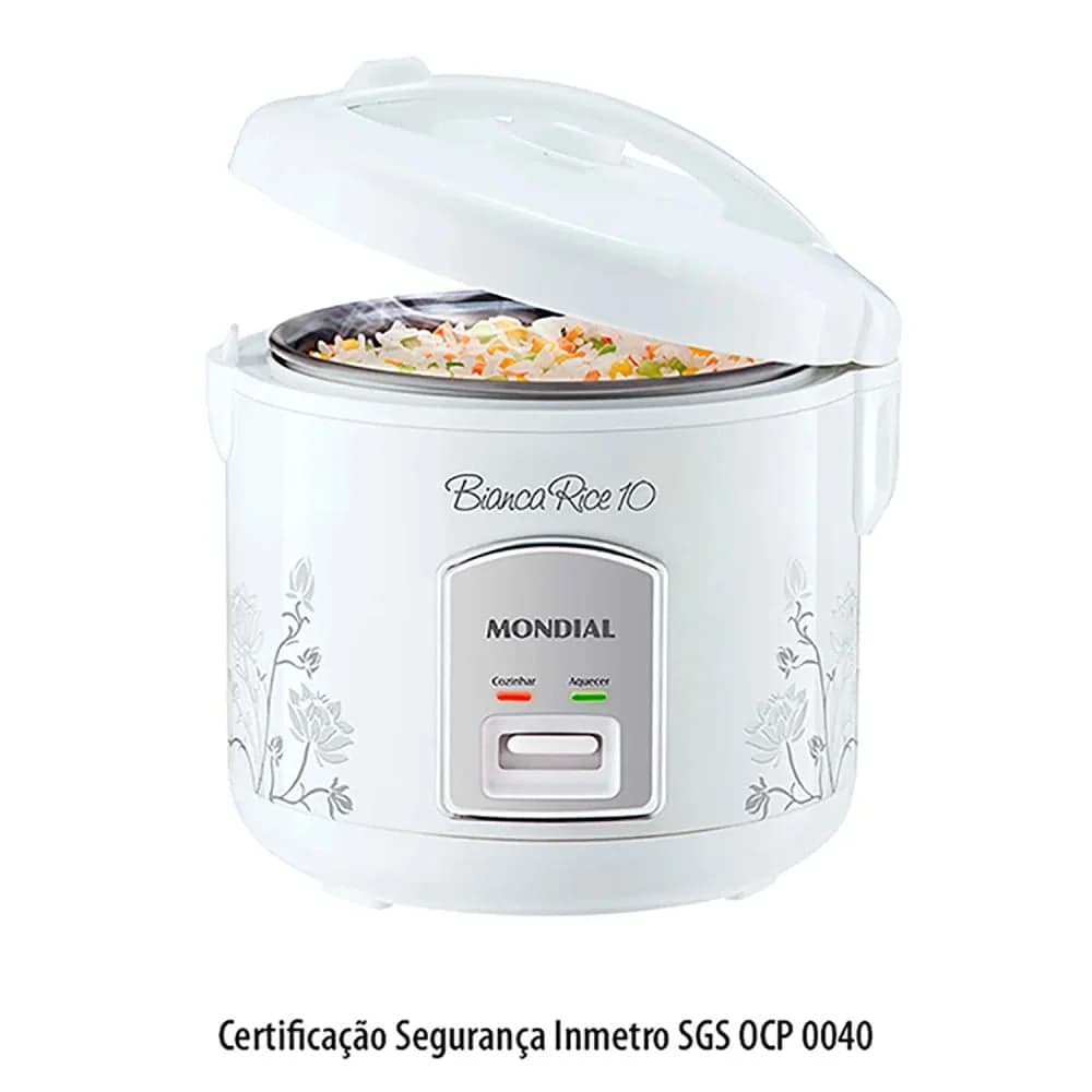 Panela de Arroz Elétrica Mondial Bianca Rice 10 Branca — Panela de Arroz Elétrica Mondial Bianca Rice 10 Branca