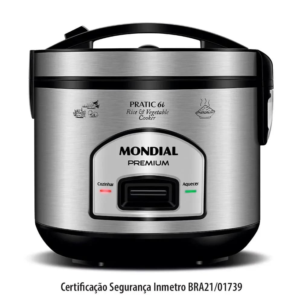 Panela Elétrica de Arroz Mondial 6 Xícaras Pratic Rice — Panela Elétrica de Arroz Mondial 6 Xícaras Pratic Rice · Ref. 9520