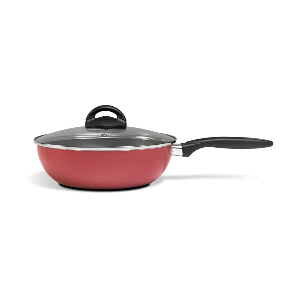 Panela Wok Maple com Tampa 24cm Cereja - Brinox