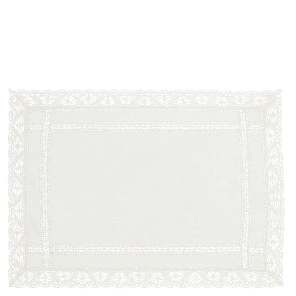 Pano Protetor para Bandeja de Linho com Renda 42cm