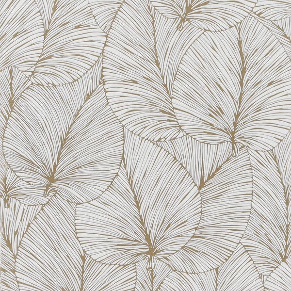 Papel de Parede TNT Folhas Dourado 53cmx9,5m