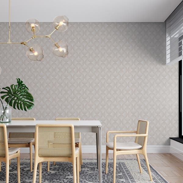 Papel de Parede Vinilizado Ondas Bege 10x0,52m Bobinex