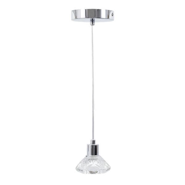 Pendente 1 Lâmpada Vidro e Metal Cinza e Incolor Potae Inspire