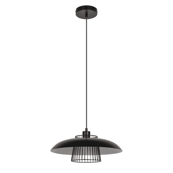 Pendente Cilíndrico 1 Lâmpada Aço Preto Sitio Inspire