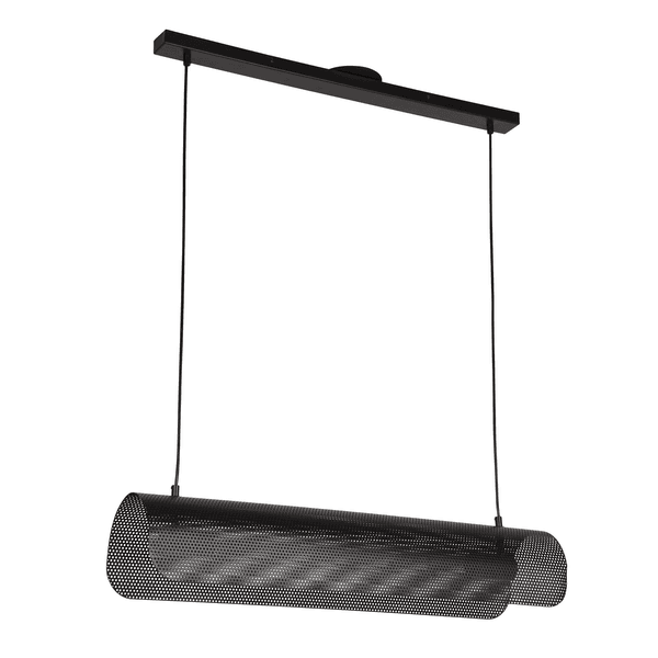 Pendente Cilíndrico 2 Lâmpada Ferro Preto Carmid Inspire