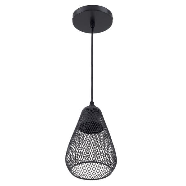 Pendente Esfera 1 Lâmpada Metal Preto CAGE Preto E27 Gmh