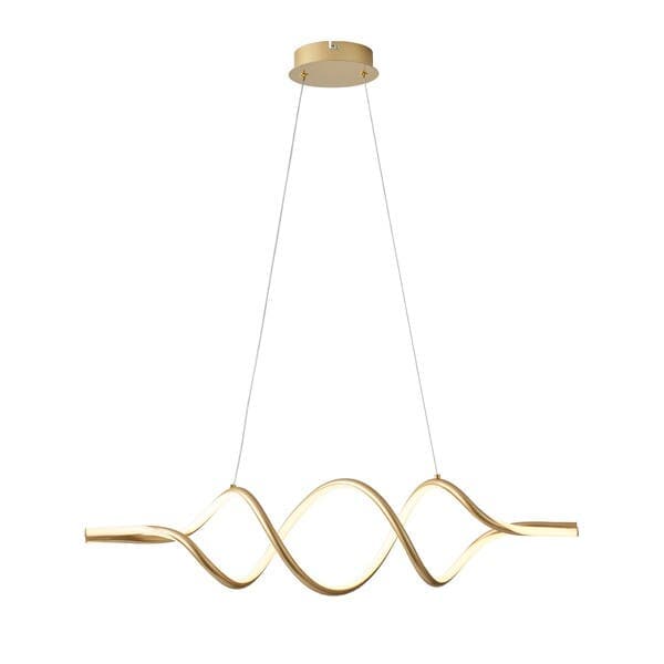 Pendente Espiral Com LED Dourado Metal Horion Hevvy Iluminação
