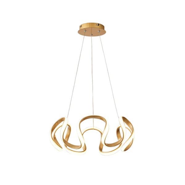 Pendente Espiral Com LED Dourado Metal Horizon Heavvy