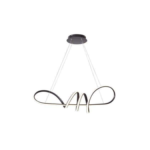 Pendente Espiral Com LED Preto Metal Horion Hevvy Iluminação