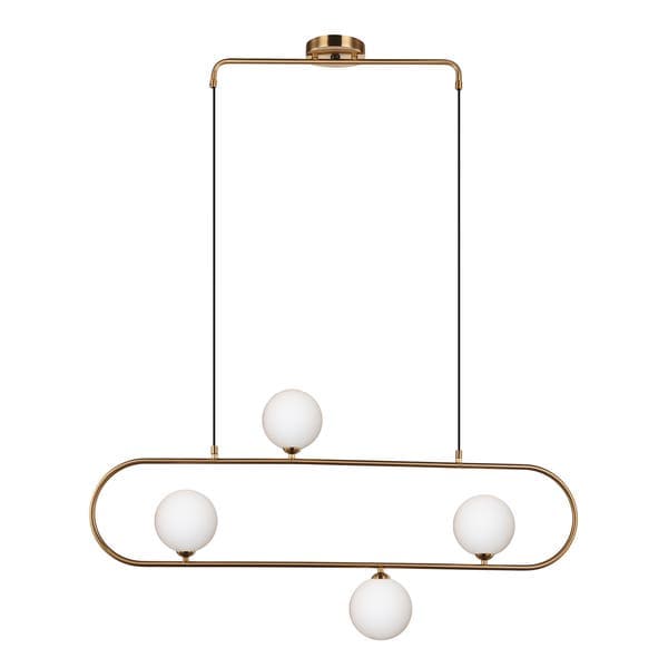 Pendente Interno 4 Lâmpadas Bronze Vidro e Metal Quality