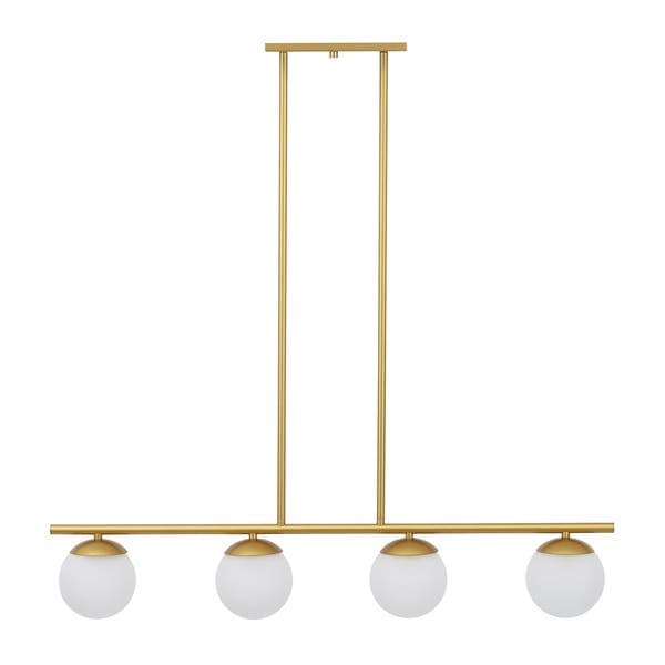 Pendente Linear 4 Lâmpadas com Haste Dourado Fosco Pantoja & Carmona