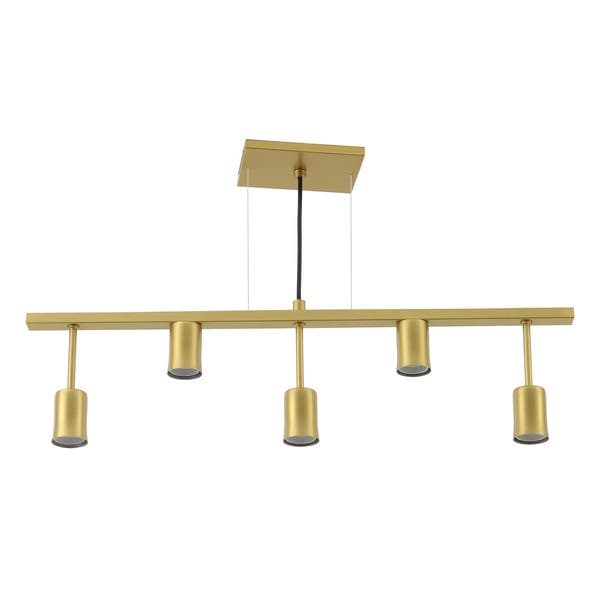 Pendente Linear 5 Lâmpadas Metal Dourado Pendente