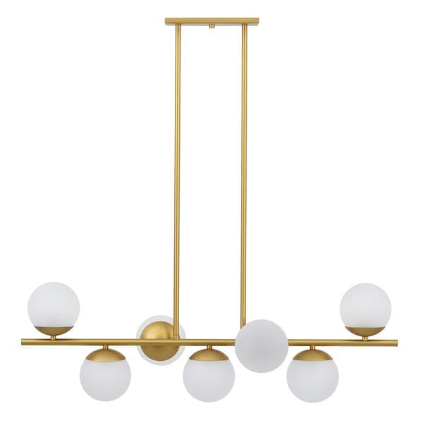 Pendente Linear 7 Lâmpadas com Haste Dourado Fosco Pantoja & Carmona