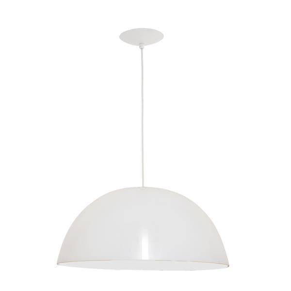Pendente Meia Bola 1 Lâmpada Metal Branco Meia Esfera Auremar
