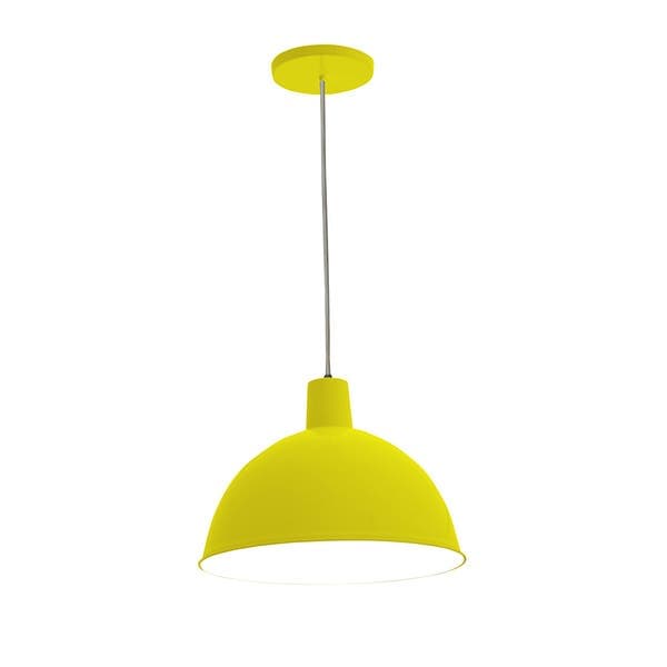 Pendente Redondo 1 Lâmpada Metal Amarelo TD821 Taschibra