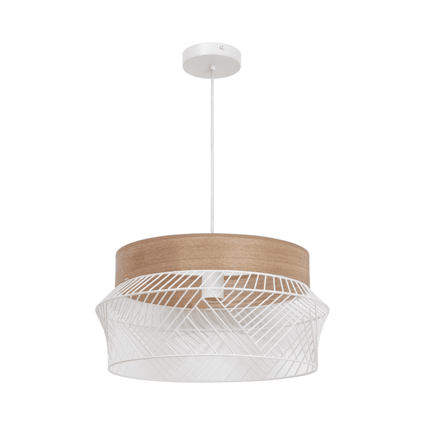 Pendente Redondo 1 Lâmpada Metal Branco Kanel Inspire