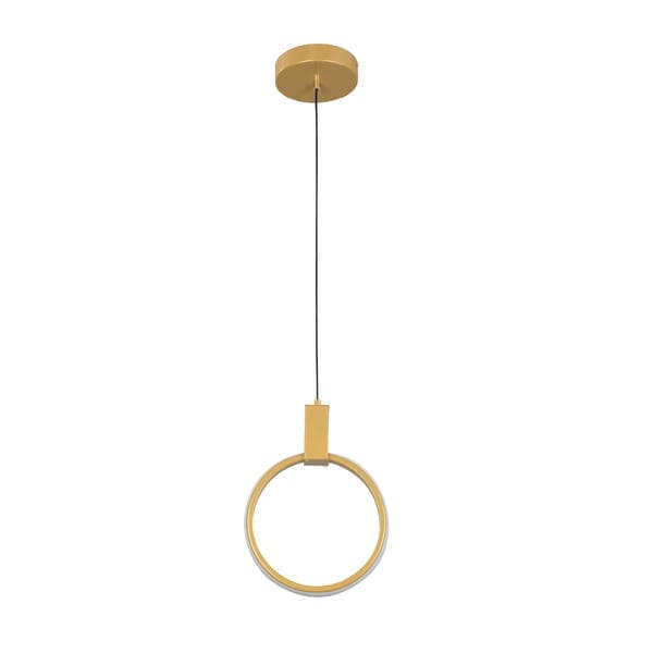 Pendente Redondo Led 3 em 1 12W Dourado Ikelite Frame