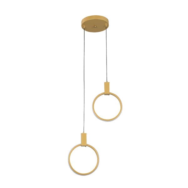 Pendente Redondo Led 3 em 1 12W Dourado Ikelite Frame