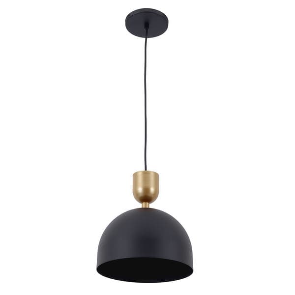 Pendente Redondo para Lâmpadas Metal Preto e Dourado Ônix Attena