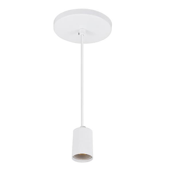Pendente Tubo 1 Lâmpada Metal Branco Hitech Attena Iluminação