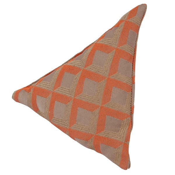 Peso de Porta Triângulo 1,1kg Jacquard Laranja 23x23cm