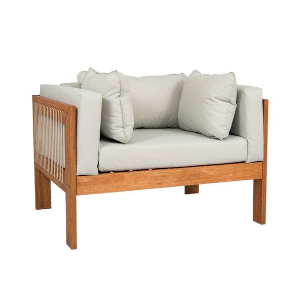 Poltrona de Jardim em Madeira 73x103 cm Marrom Yumi Naterial