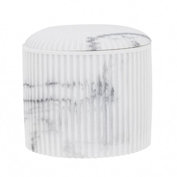 Porta Algodão de Bancada para Banheiro Resina Branco Samos Oikos