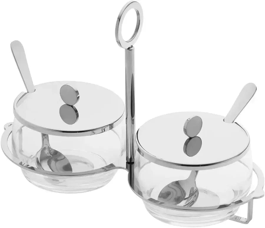 Porta-Aperitivo Duplo Roma Inox Riva — Única