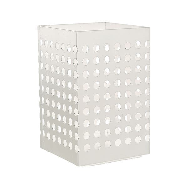 Porta Canetas Quadrado Metal Branco Oikos