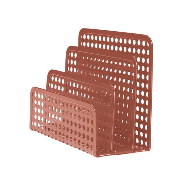 Porta Documentos de Mesa Metal Laranja Oikos