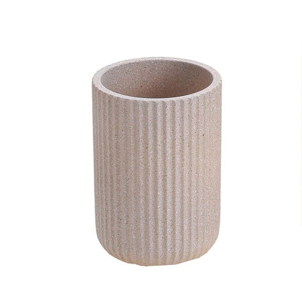 Porta Escova de Dente de Bancada para Banheiro Bege Arena Coza