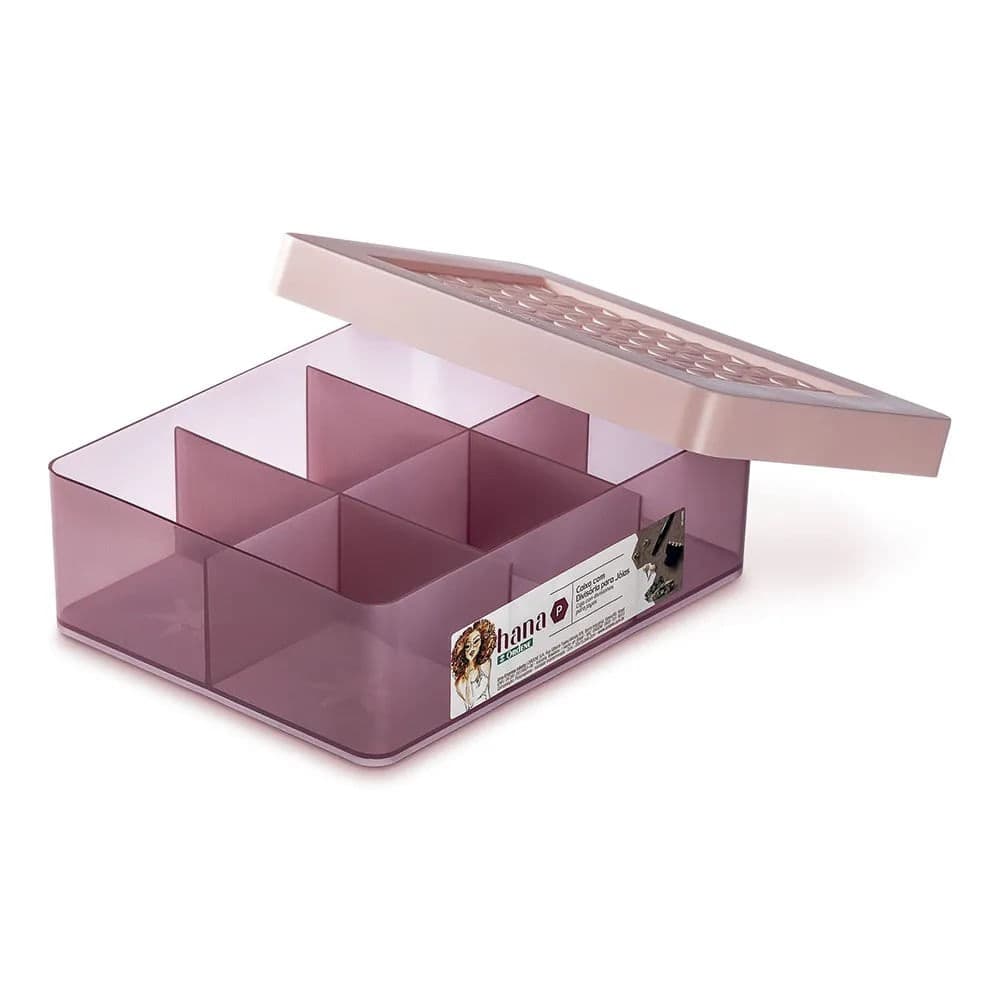 Porta Joias com Divisória 6,2x20cm Rosa - Ordene