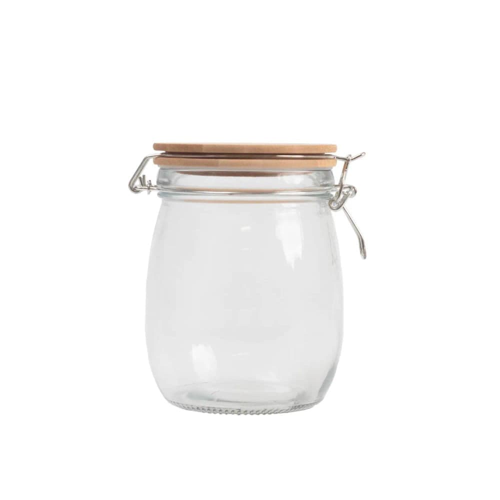 Porta Mantimento de Vidro com Tampa Bambu 700mL - Oikos