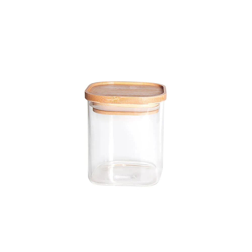 Porta Mantimento de Vidro com Tampa De Bambu 450mL - Dynasty