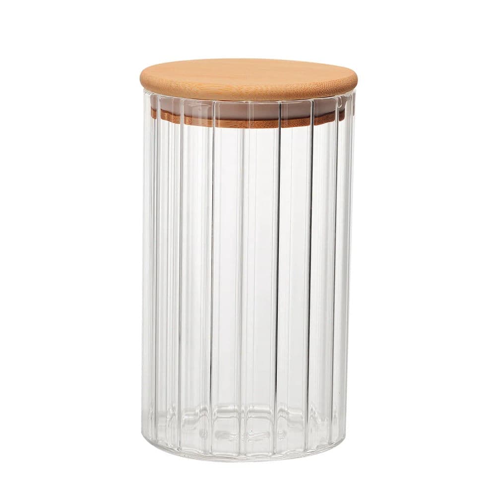 Porta Mantimento de Vidro com Tampa de Bambu 750mL - Dynasty