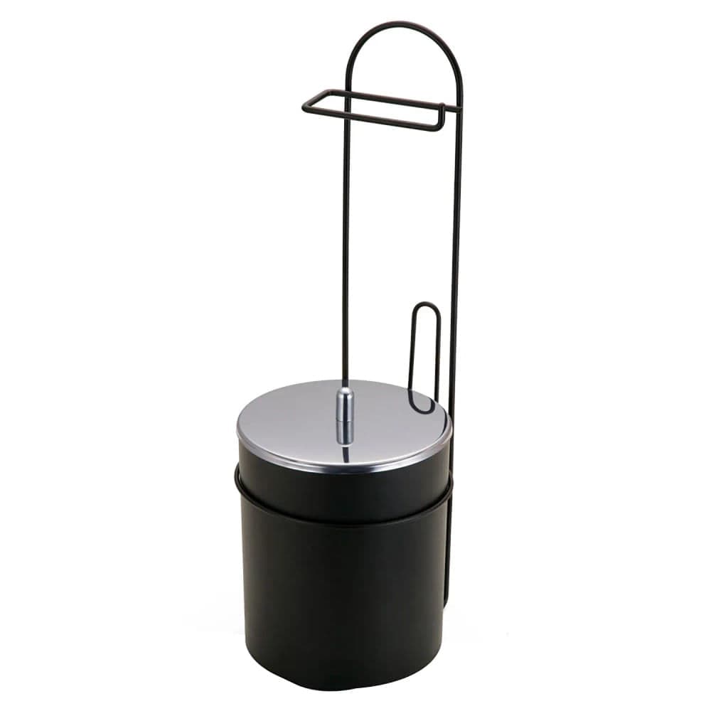 Porta Papel Higiênico de Chão com Lixeira Black - Arthi