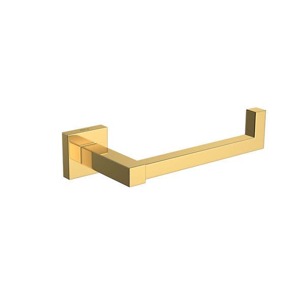 Porta Papel Higiênico Metal Simples Gold Brilhante Quadratta Deca